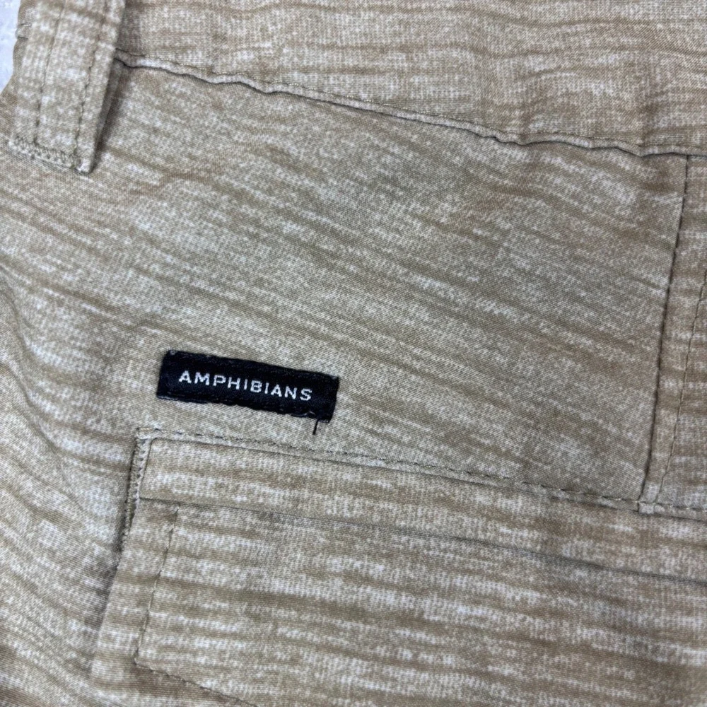 Quiksilver Amphibian Heather Tan Hybrid Boardshorts Mens 34 Chino Walk Shorts